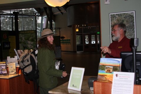 Bill having one last talk with Ranger Stephanie.JPG