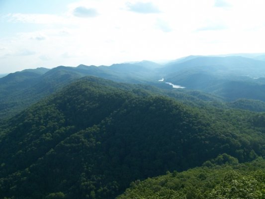 Cumberland Gap Standing in Vir. Fern Lake in Ken. and Tenn. to left.jpg