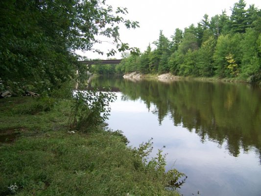 8-31-11 Ausable River 2 days after the flood still 2 to3 ft above normal.jpg