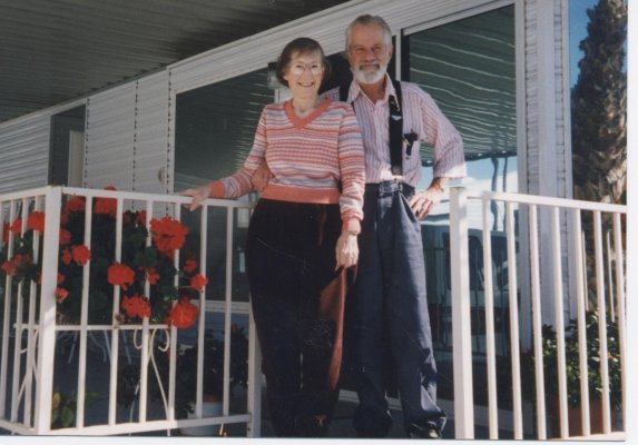 Barb and Frank Barbara in front of their home at Sunflower.jpg