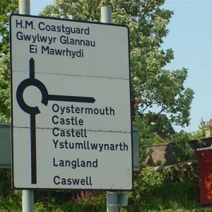 Welsh road sign