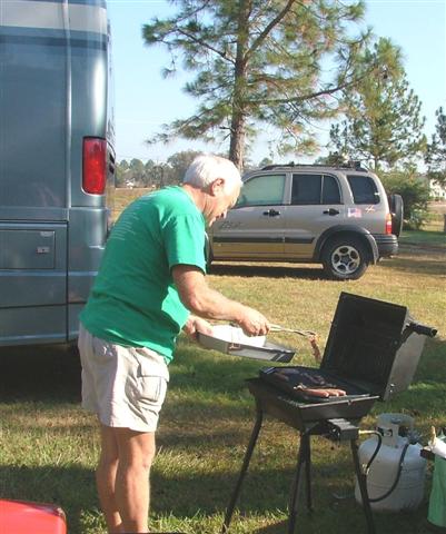 Jim Dick at the grill