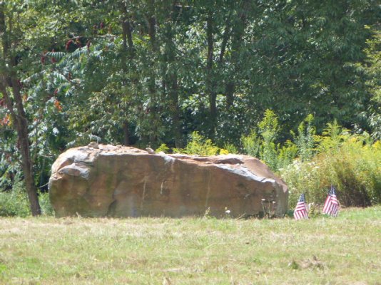 The boulder marks the spot of the crash.JPG