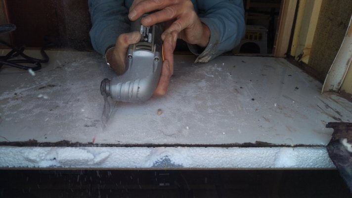 Cutting original refrigerator floor.JPG
