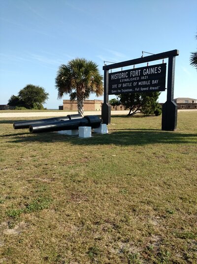Dauphin Island Ft Gaines entrance just down the street from the campground.jpg